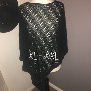 Lightweight open weave poncho